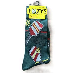 NWT Foozys Green Pickleball Themed Crew Length Socks Mens One Size